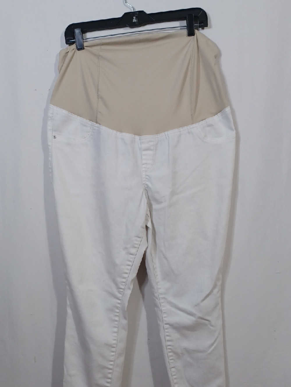 Isabel Maternity by Ingrid & Isabel White Jeans with Beige Panel